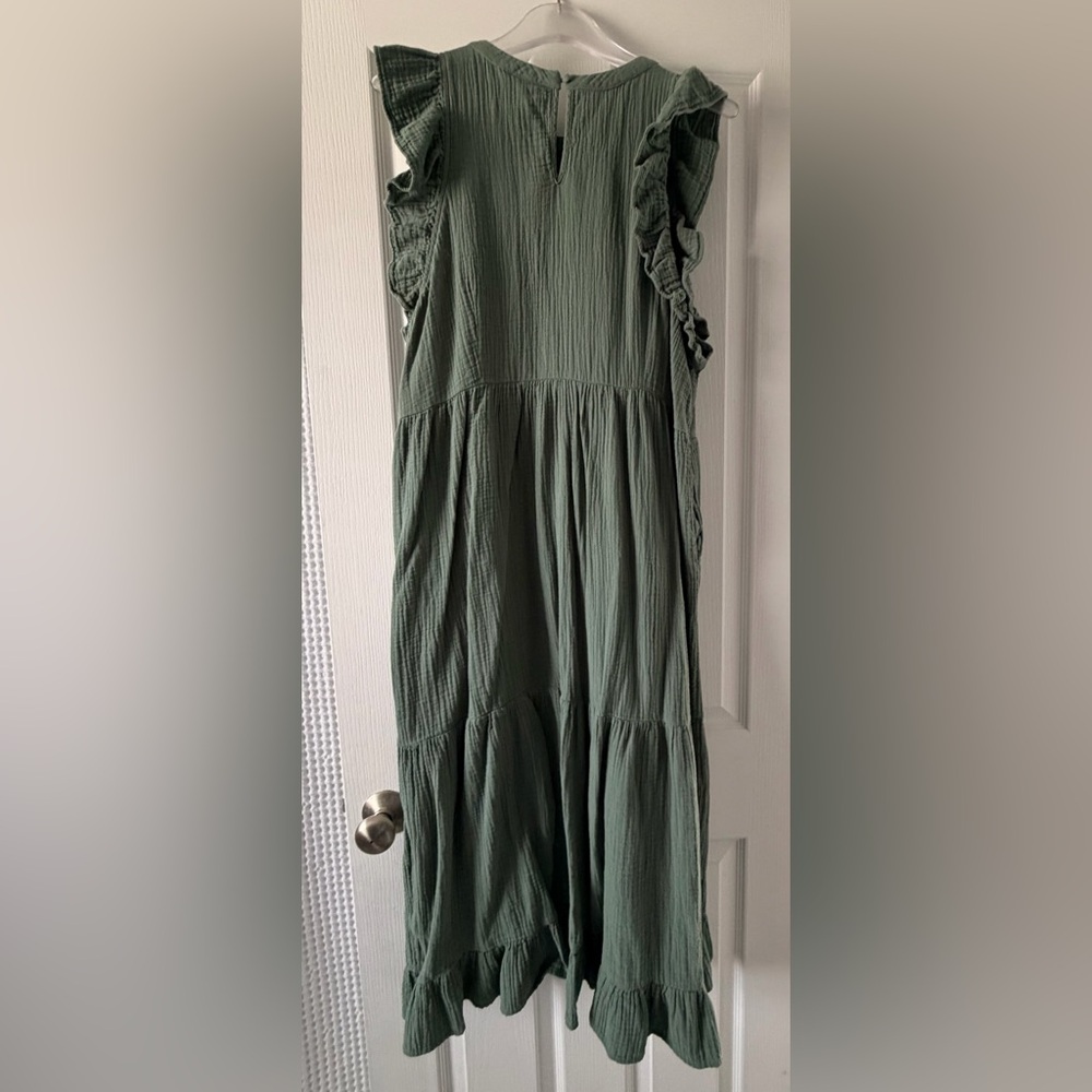 Universal Thread Olive Green Tiered Maxi Dress - Picture 2 of 3